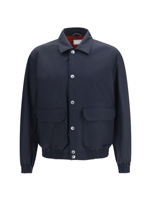 Brunello Cucinelli Silk and wool Jacket - Navy+Rubino
