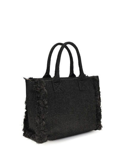 PINKO Medium Beach Rafia Tote Bag