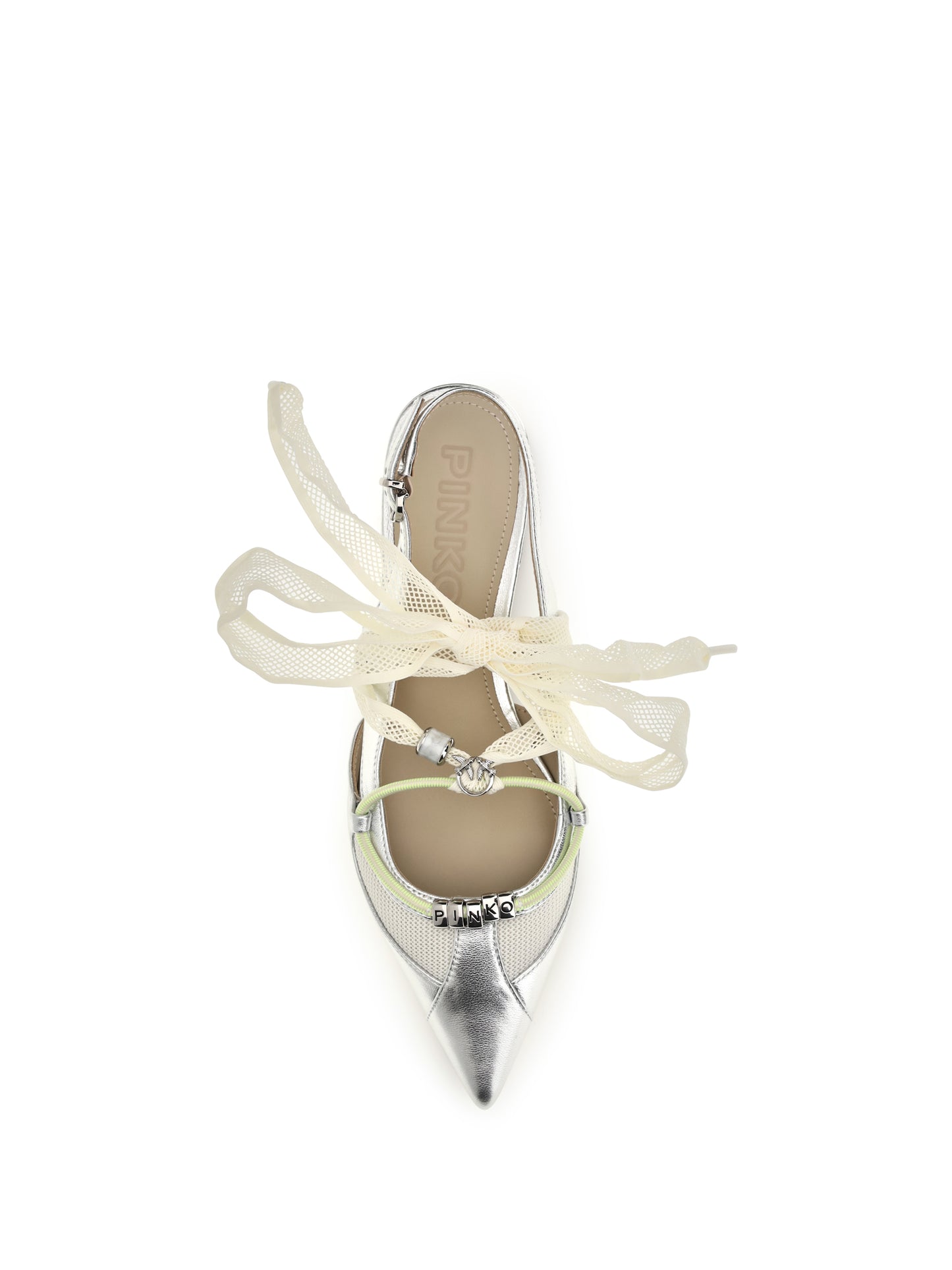 PINKO Metallic leather Gianira Ballerinas
