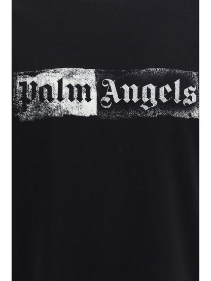 Palm Angels Stamp T-shirt with logo - Black-Off White