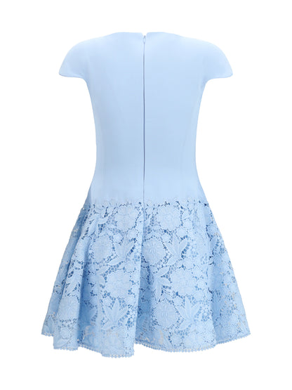 SELF-PORTRAIT Crepe mini Dress with lace detailing