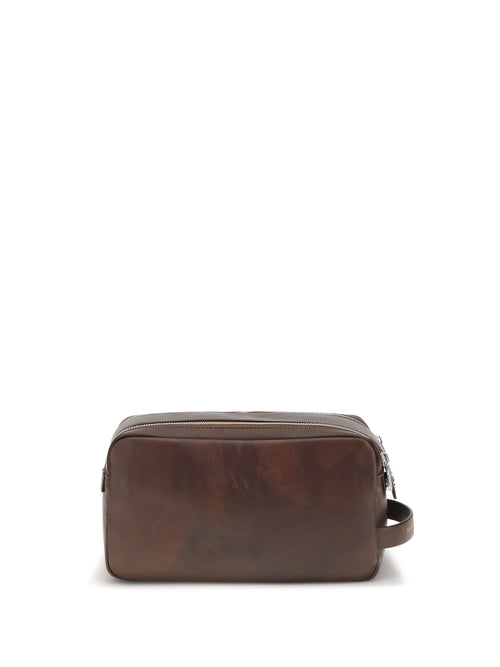 Brunello Cucinelli Leather Beauty Case - Burgundy