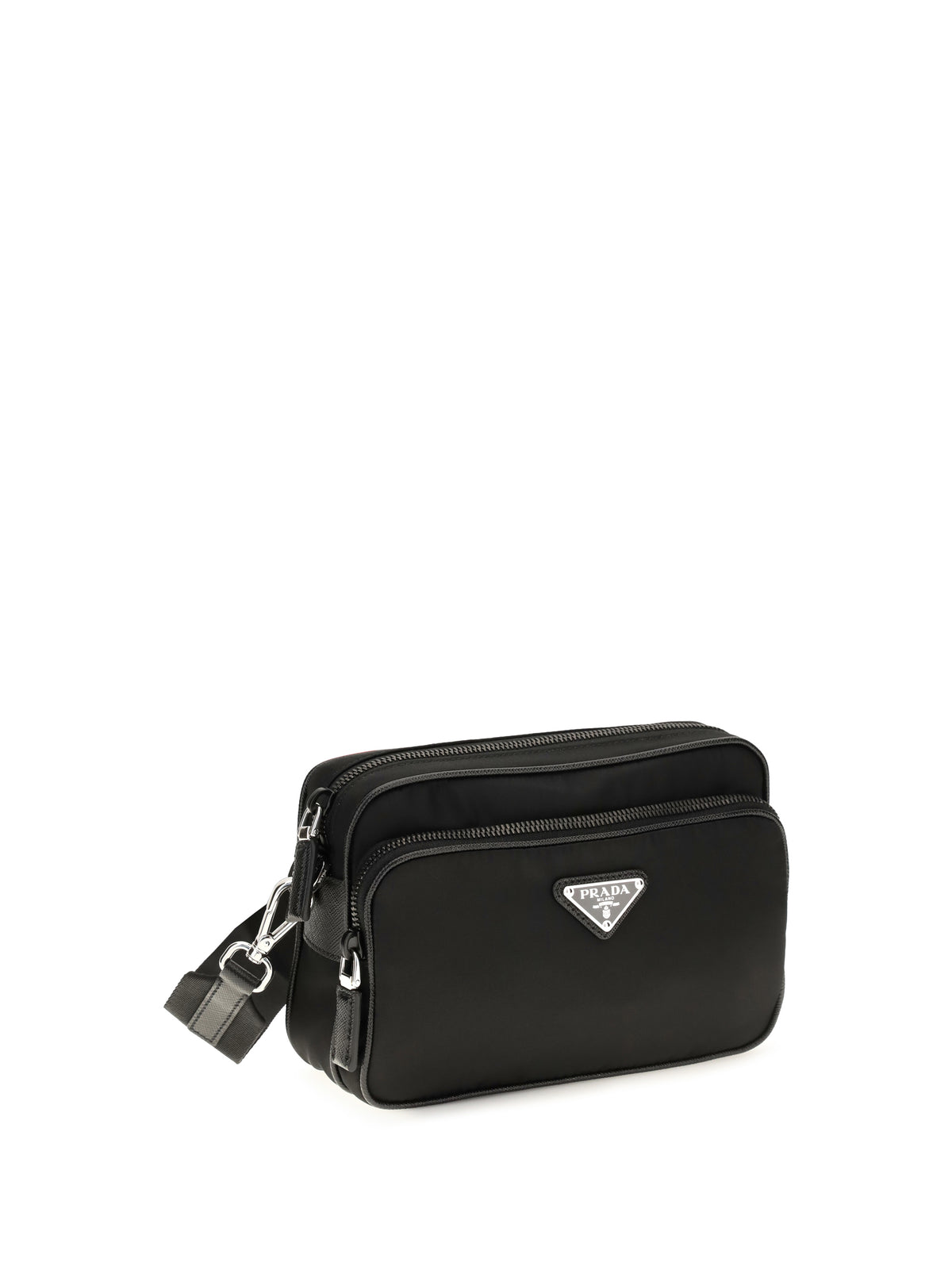 Prada Re-Nylon and Saffiano leather Shoulder Bag - Black