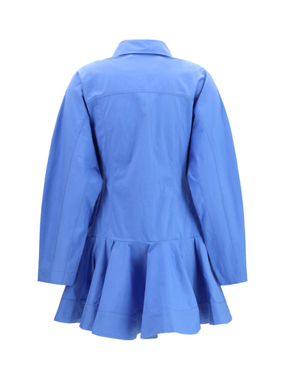 Ganni Cotton Shirt Dress with balloon skirt - Marina
