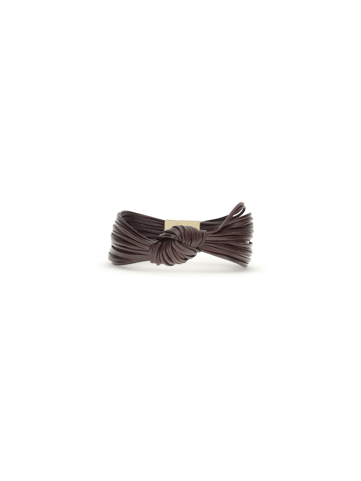 Bottega Veneta Knot leather Bracelet - Dark Barolo