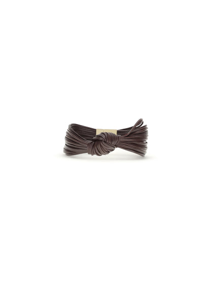 Bottega Veneta Knot leather Bracelet - Dark Barolo