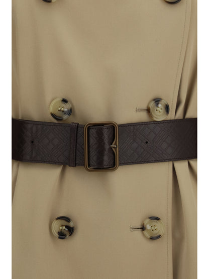 Burberry Kensington midi leather Trench - Honey