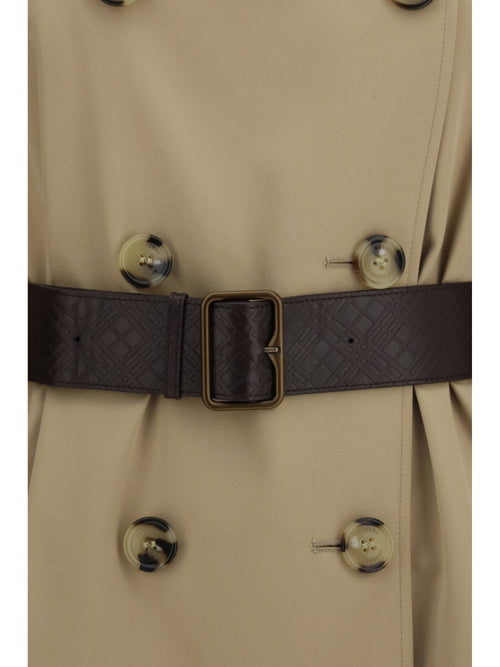 Burberry Kensington midi leather Trench - Honey