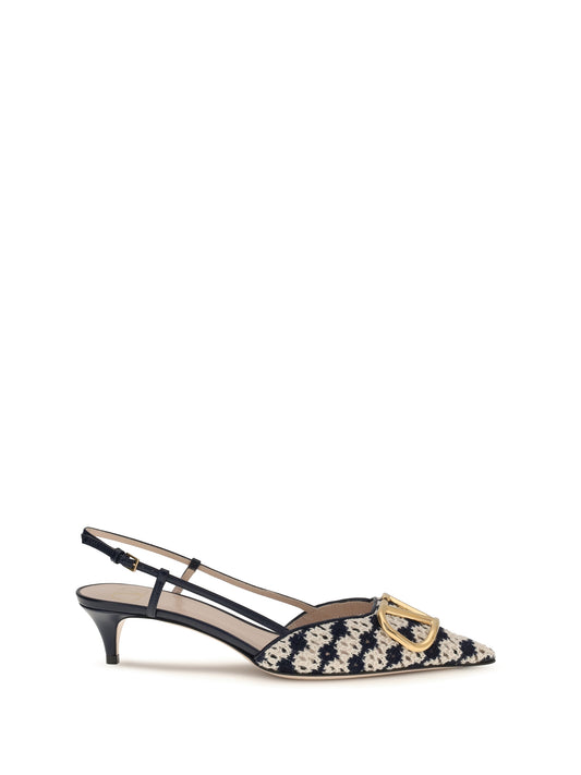 VALENTINO GARAVANI VLogo Signature slingback Pumps in crochet fabric