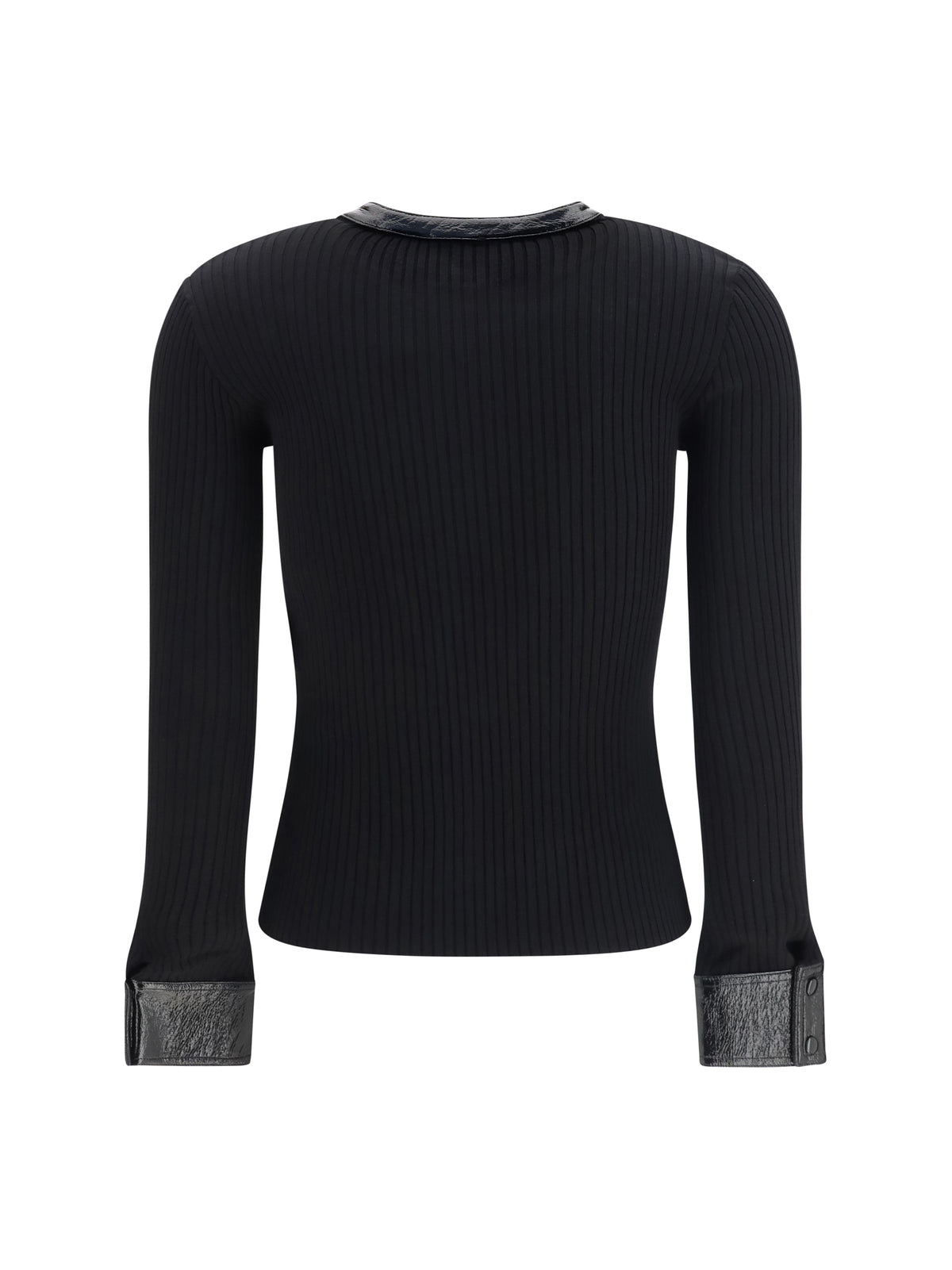 Courrèges Vinyl and knit Cardigan - Black