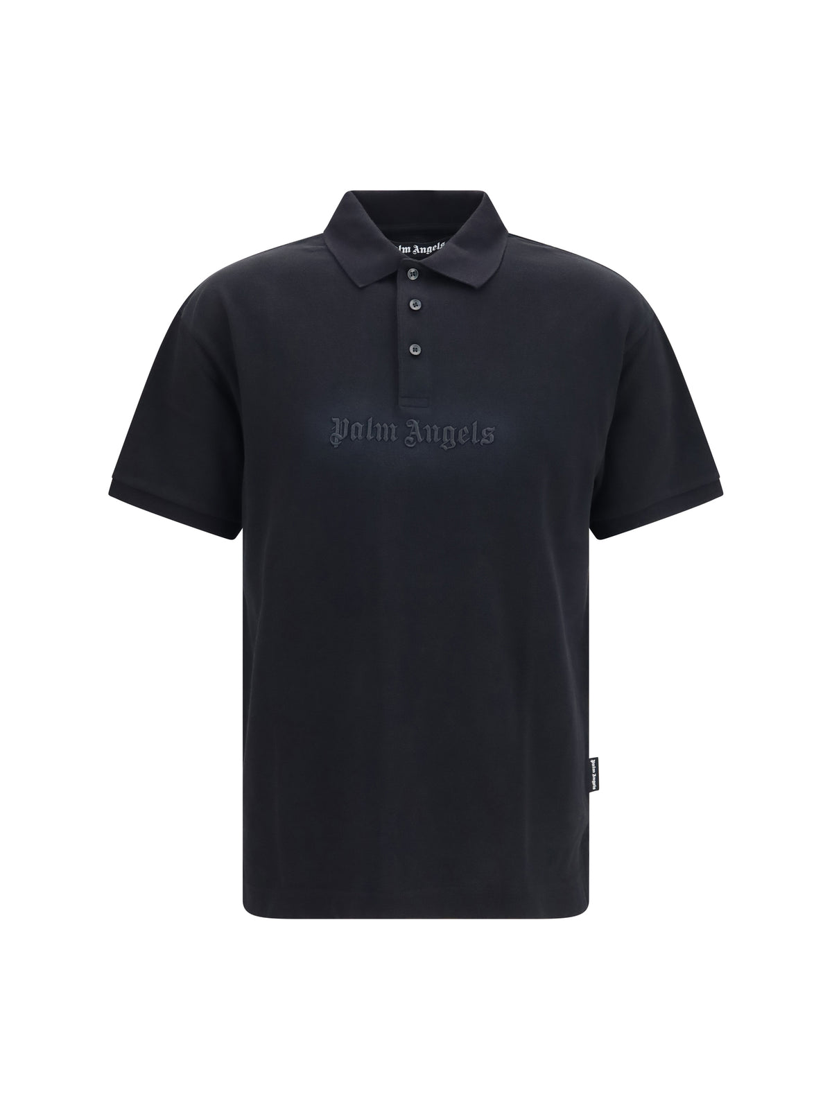 Palm Angels Cotton Polo with embroidered logo - Black-Grey