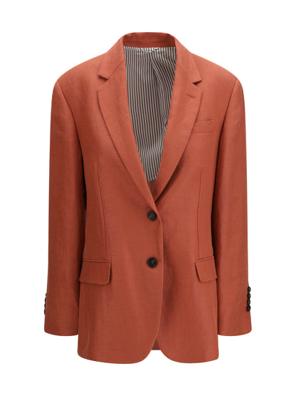 BRUNELLO CUCINELLI Single-breasted linen Blazer