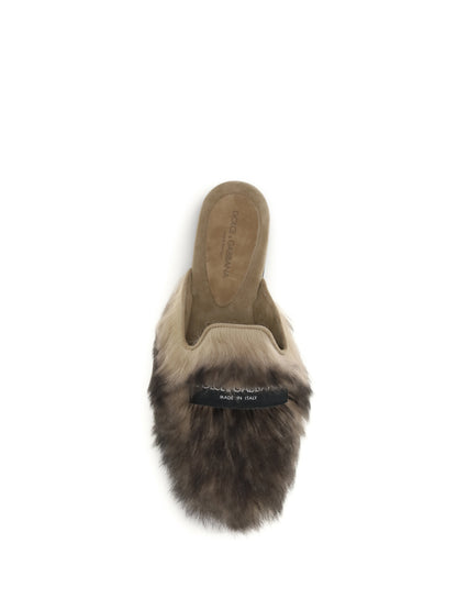 DOLCE & GABBANA Sheepskin Mules
