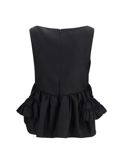 Dries Van Noten Ruffled peplum Top - Black