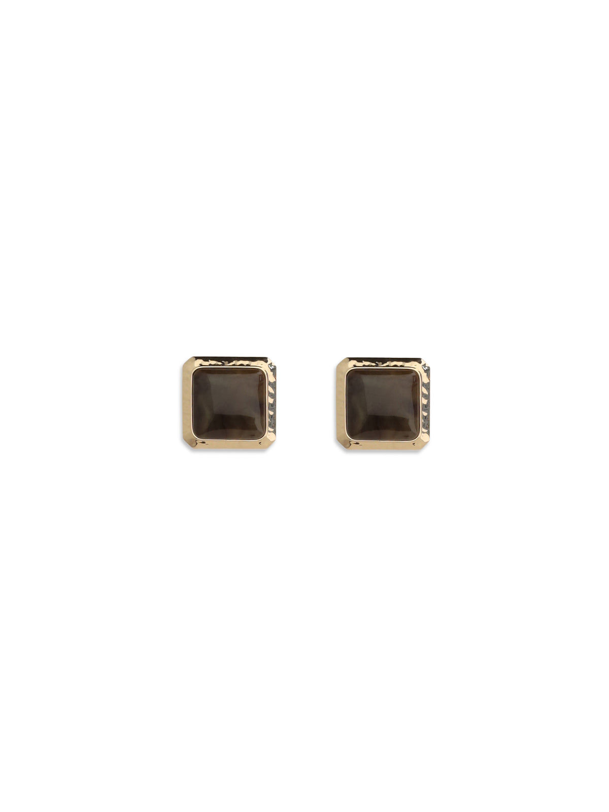 Self-Portrait Square Enamel Earrings - Gold