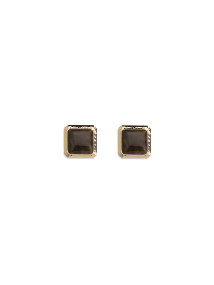Self-Portrait Square Enamel Earrings - Gold