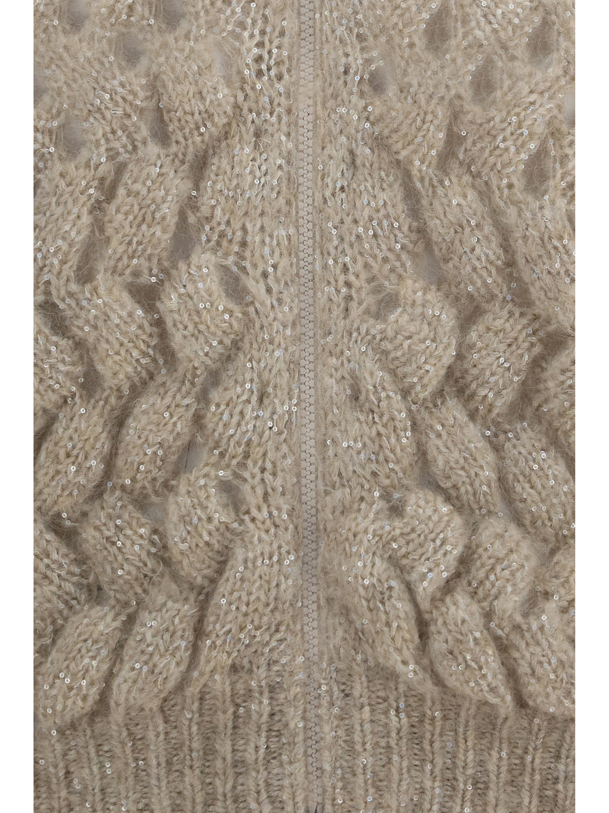 Brunello Cucinelli Mohair and wool blend Cardigan - Beige+Stracciatella