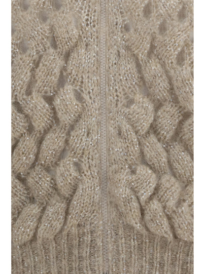 Brunello Cucinelli Mohair and wool blend Cardigan - Beige+Stracciatella