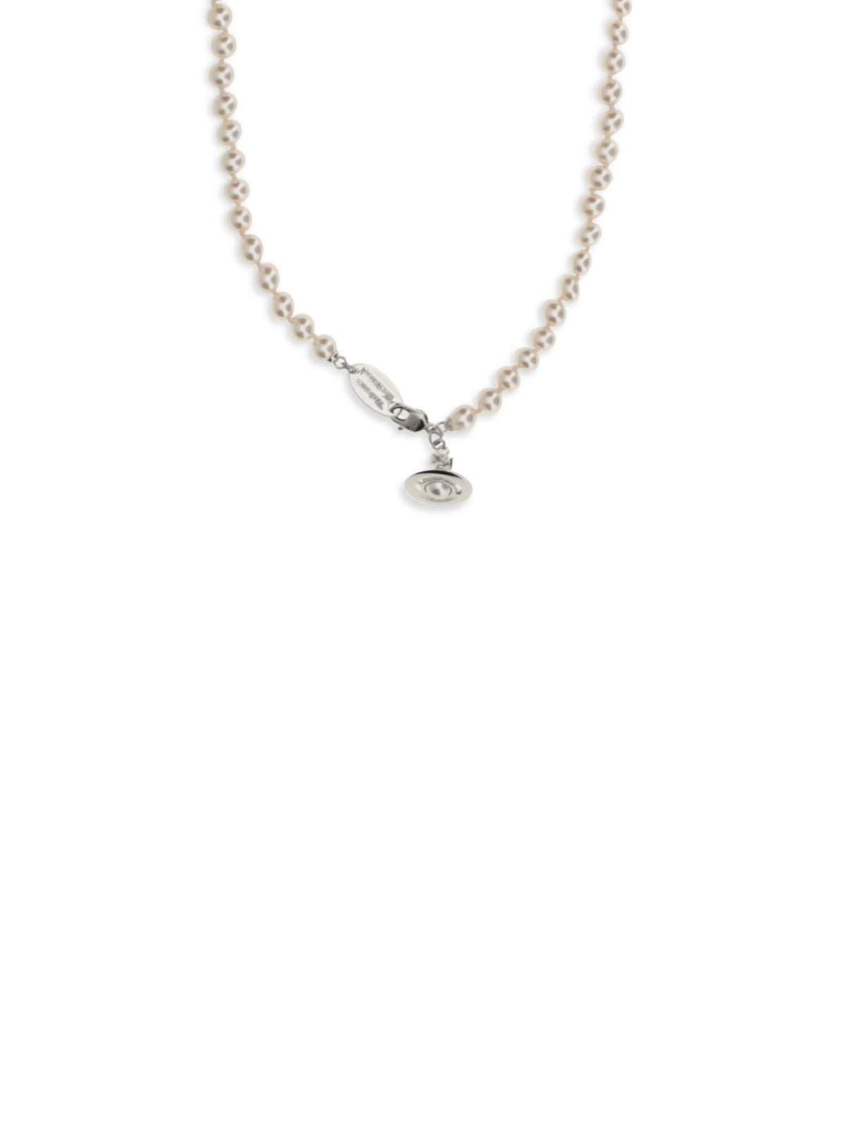Vivienne Westwood Simonetta Pearl Necklace - Platinum / Creamrose Pearl / White Ename