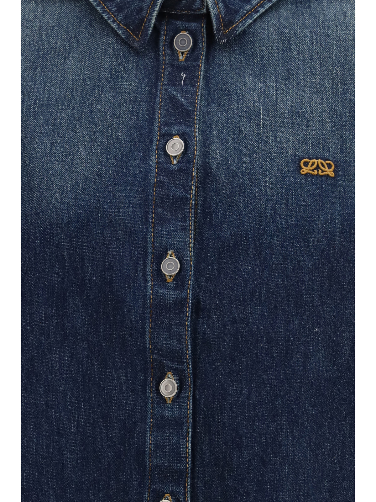 Loewe Short sleeve denim Trapeze Shirt - Dark Blue
