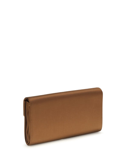 Roger Vivier Efflorescence satin Clutch - Cacao