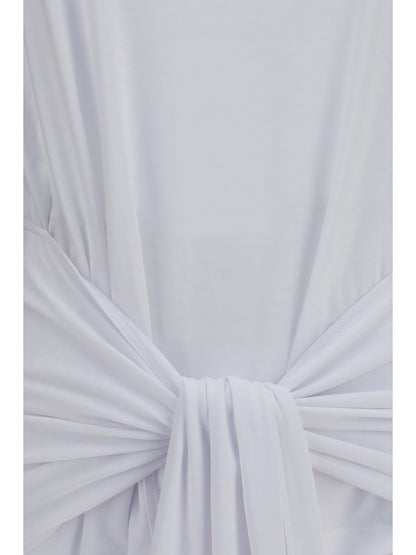 Toteme Draped-waist jersey T-shirt - White