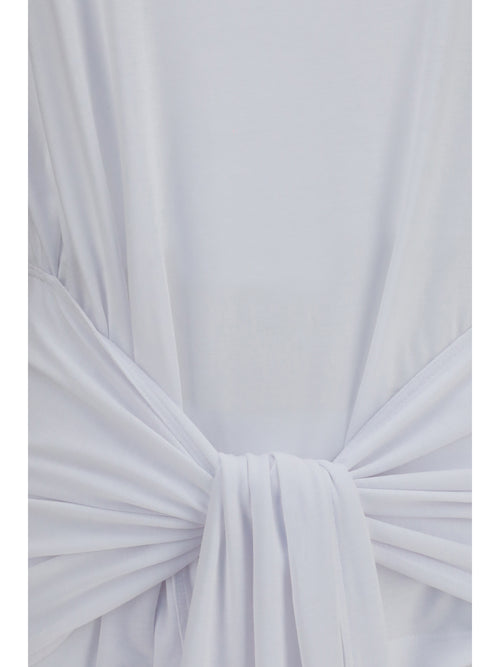 Toteme Draped-waist jersey T-shirt - White