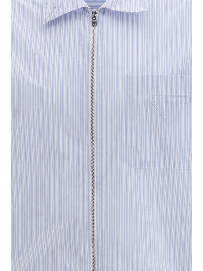 Prada Striped re-nylon Shirt - Bianco+Cielo