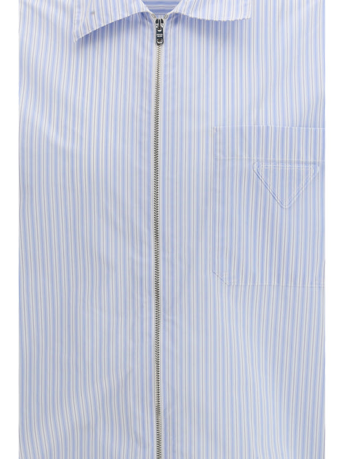 Prada Striped re-nylon Shirt - Bianco+Cielo