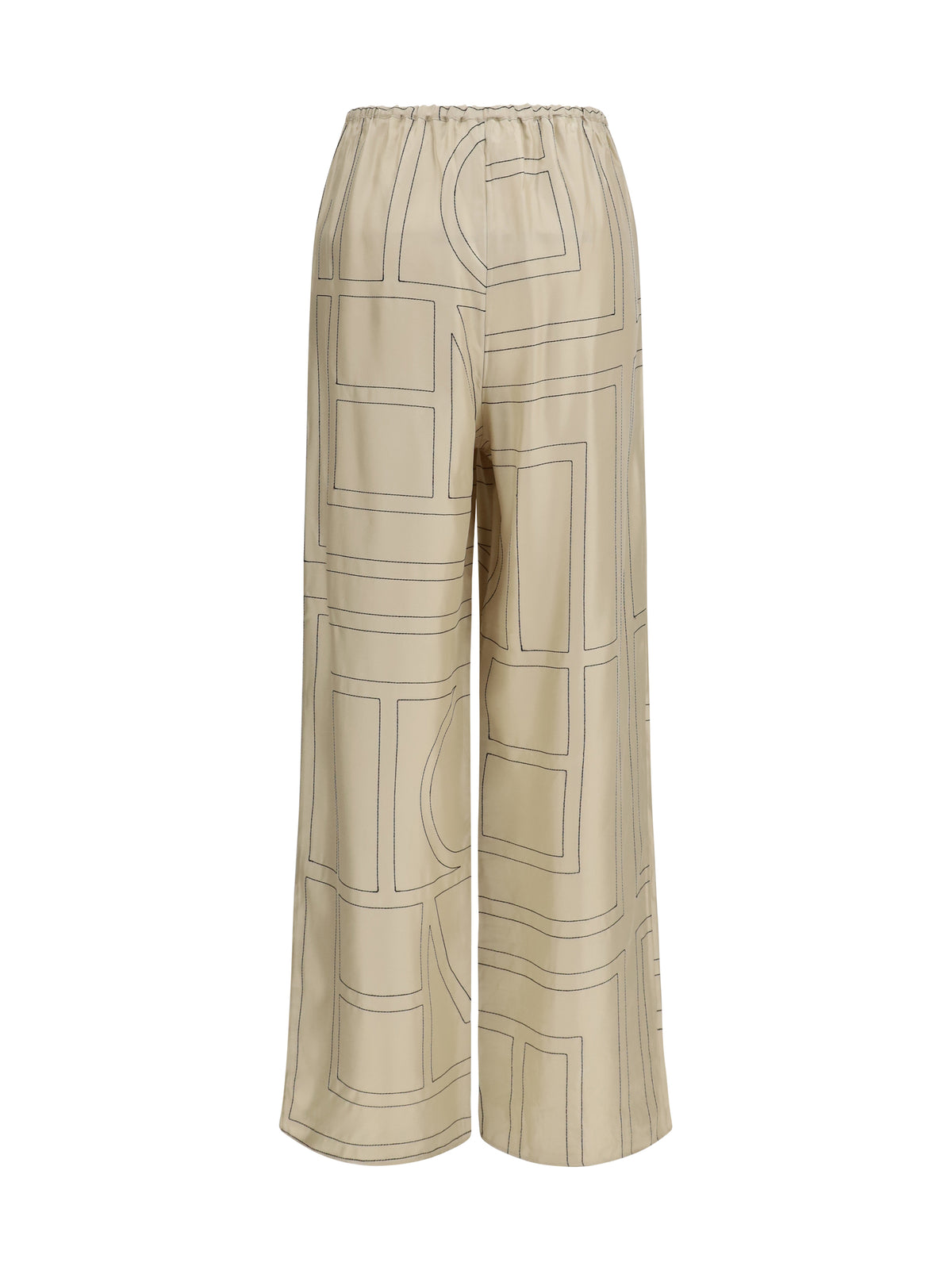 Toteme Silk monogram Pants - Ivory