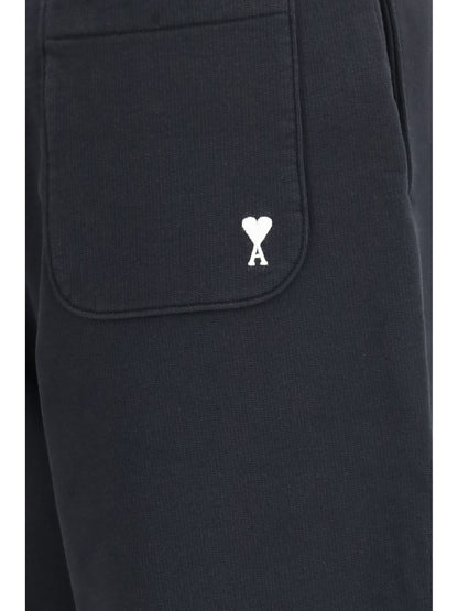 Ami Paris Ami de Cœur cotton Sweatpants - Noir/Blanc Creme