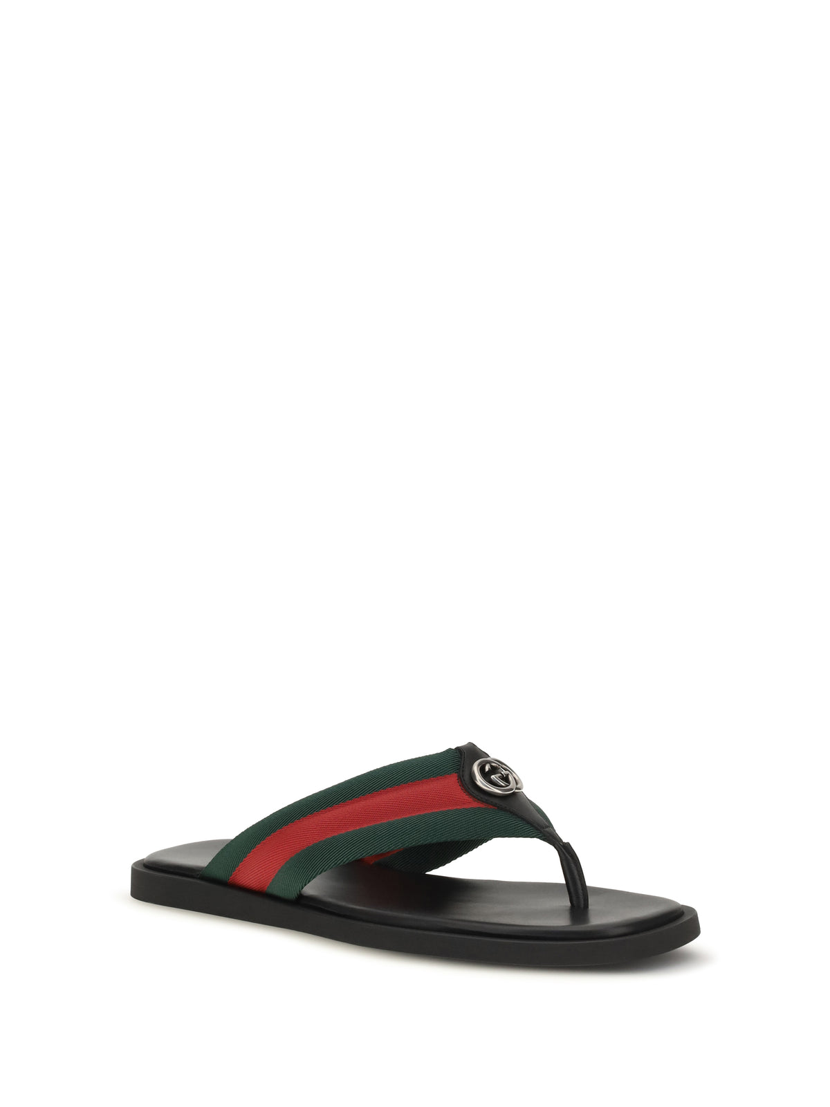 Gucci Maverik GG Interlocking Flip-Flop Sandals - Vrv/Black/Black