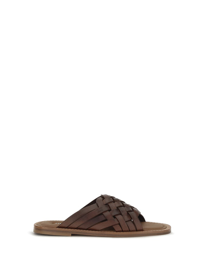 Miu Miu Leather Sandals - Caffe'