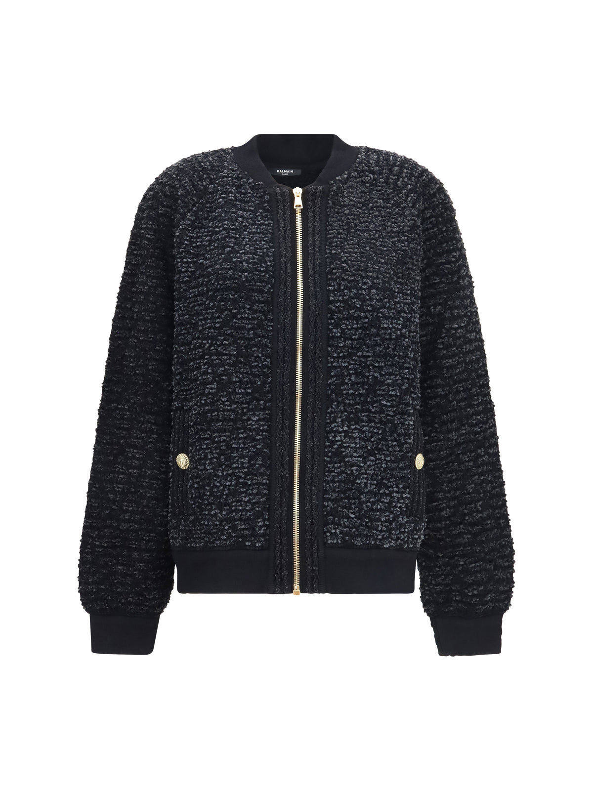 Balmain Zip Jacket with sequin details - Noir