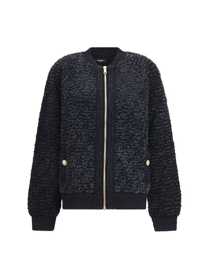 Balmain Zip Jacket with sequin details - Noir