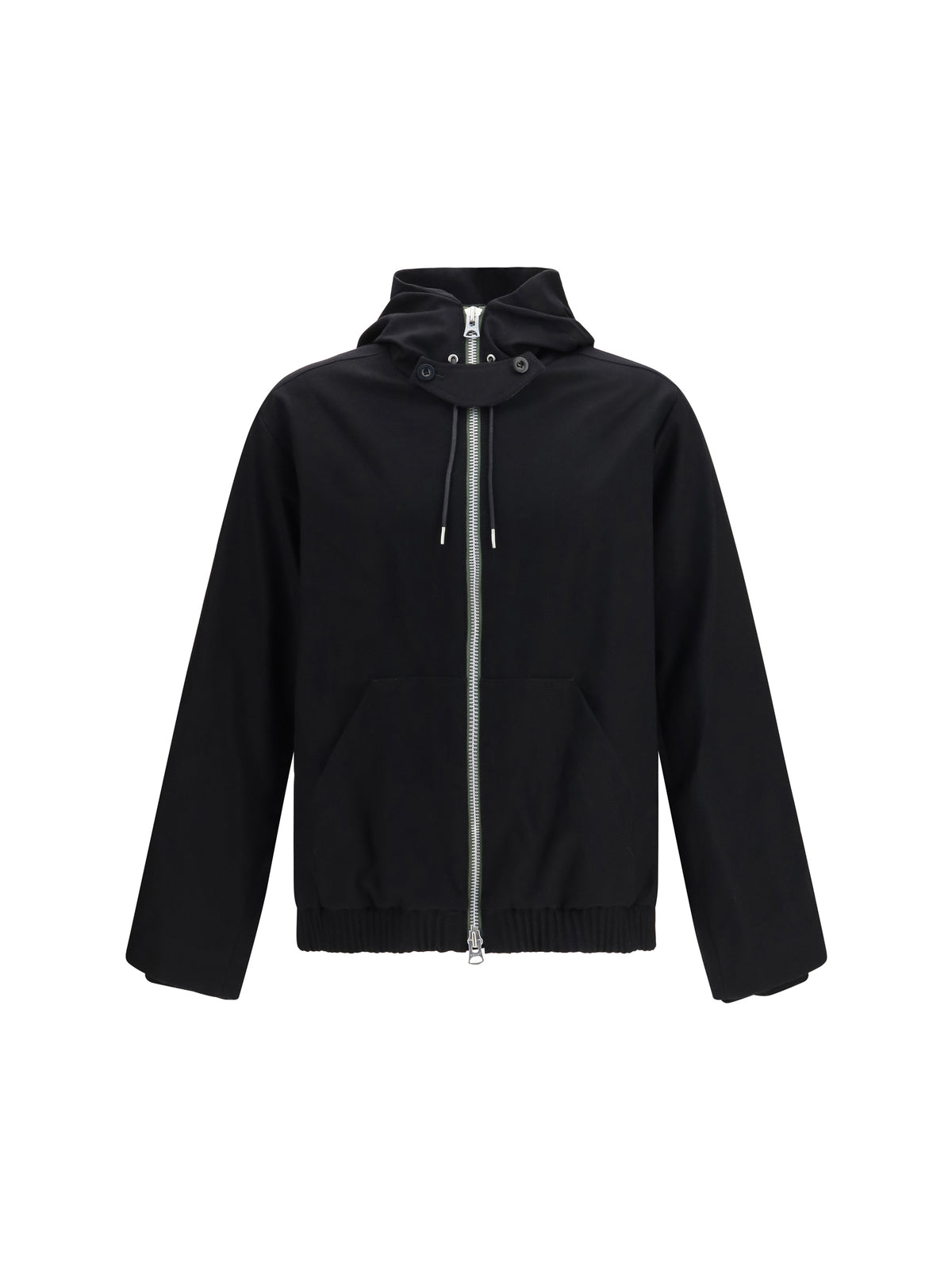 Sacai Hooded flannel Jacket - Black