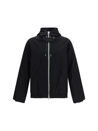 Sacai Hooded flannel Jacket - Black