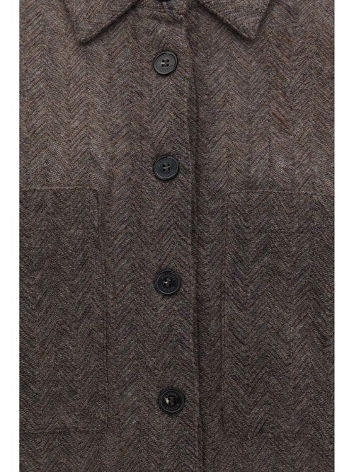 Missoni Cashmere-blend zig zag Shirt - Brown Melange