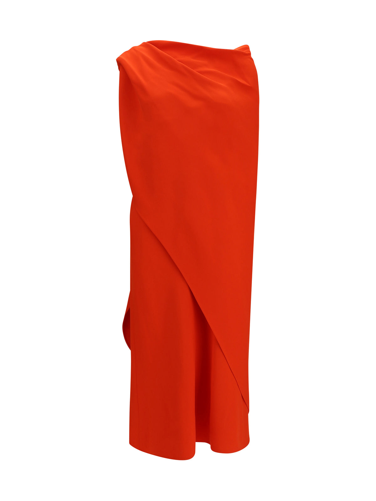 Balenciaga Draped silk midi Dress - Sunset Red