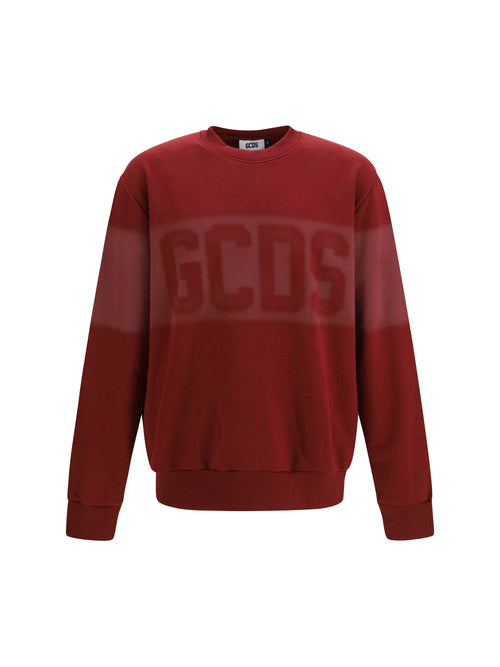 GCDS Logo Spray crewneck Sweatshirt - Tawny Port/Grey