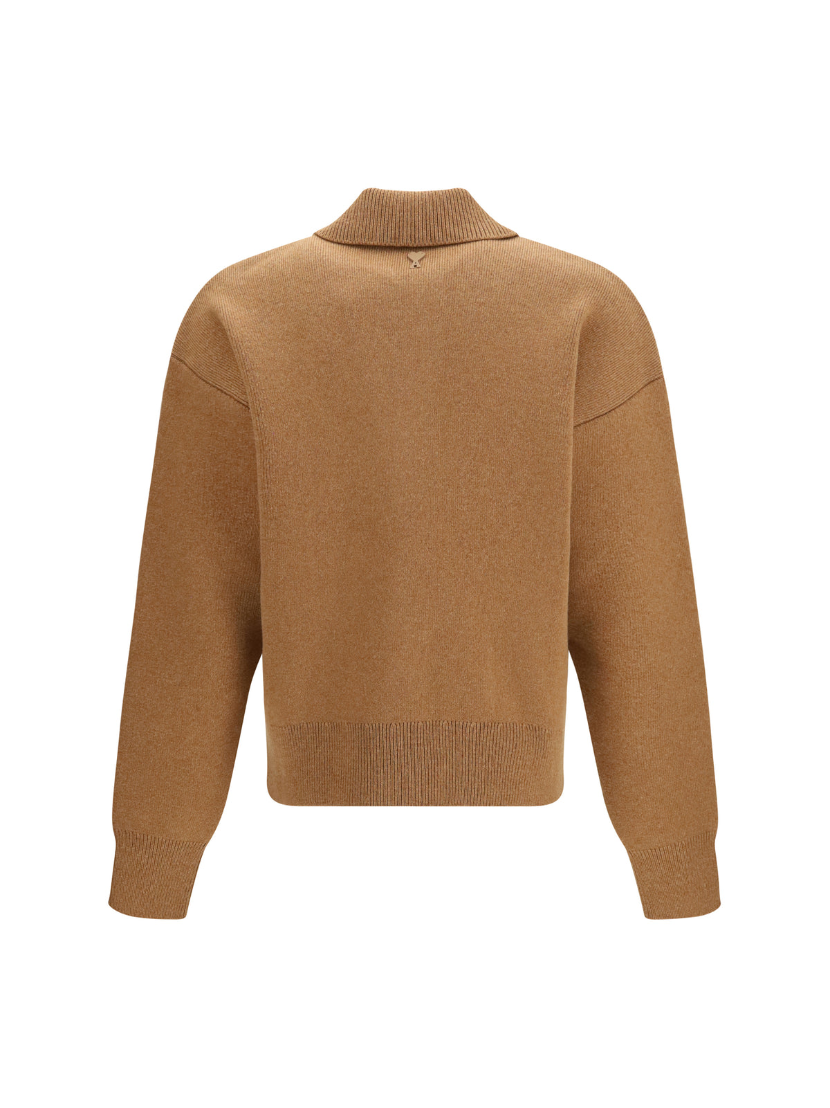 Ami Paris Wool shirt collar Cardigan - Camel
