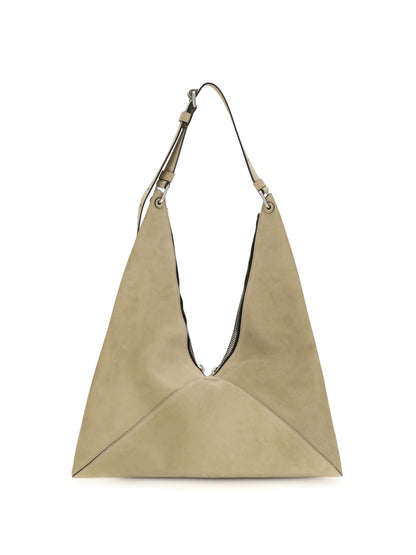 Moschino Suede Hobo Tote Bag - Ecru