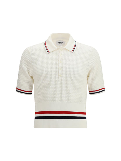 THOM BROWNE Woven cotton Polo
