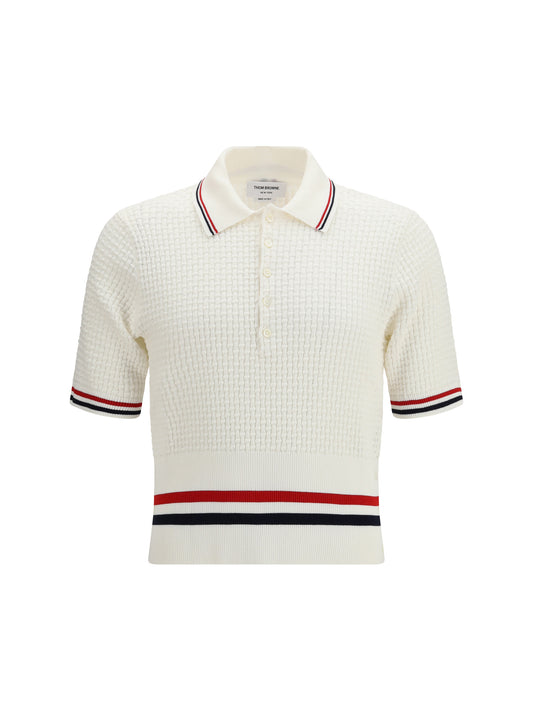 THOM BROWNE Woven cotton Polo