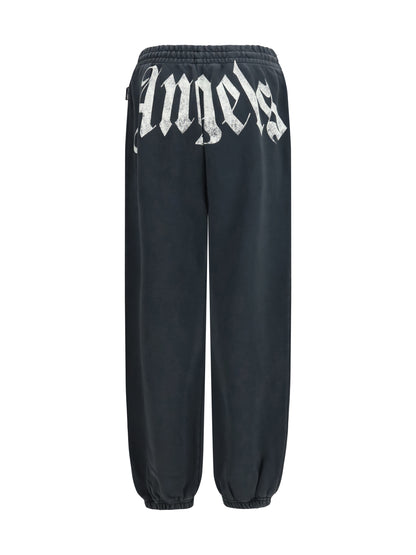 Palm Angels Sweatpants with drawstring and logo - Black-Off White