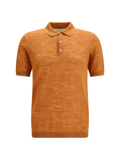 Brooksfield Linen blend Polo - Fox