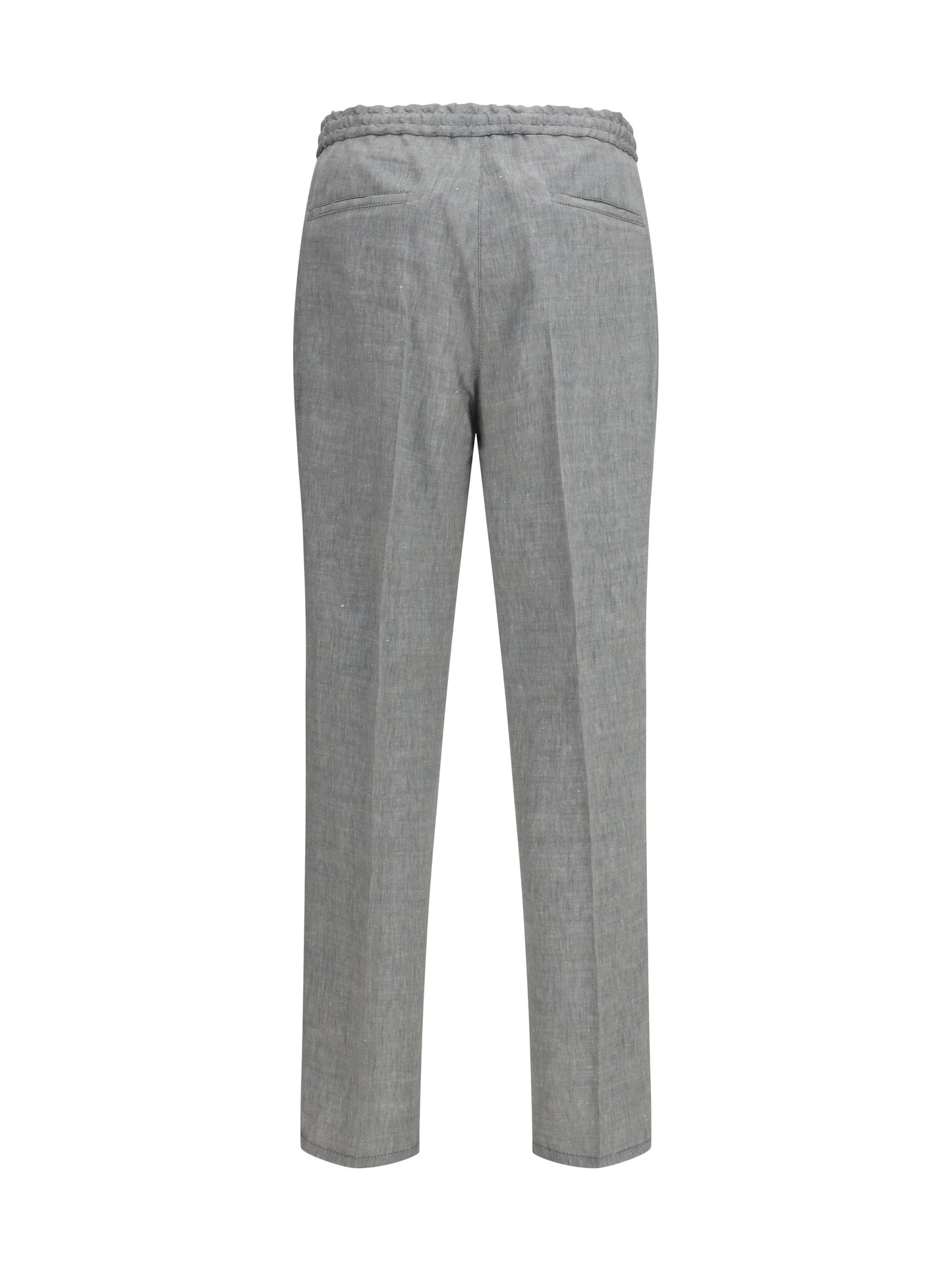 BRUNELLO CUCINELLI Herringbone linen and wool Pants