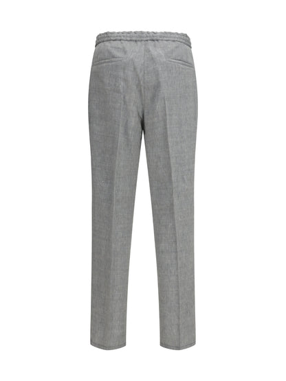 BRUNELLO CUCINELLI Herringbone linen and wool Pants