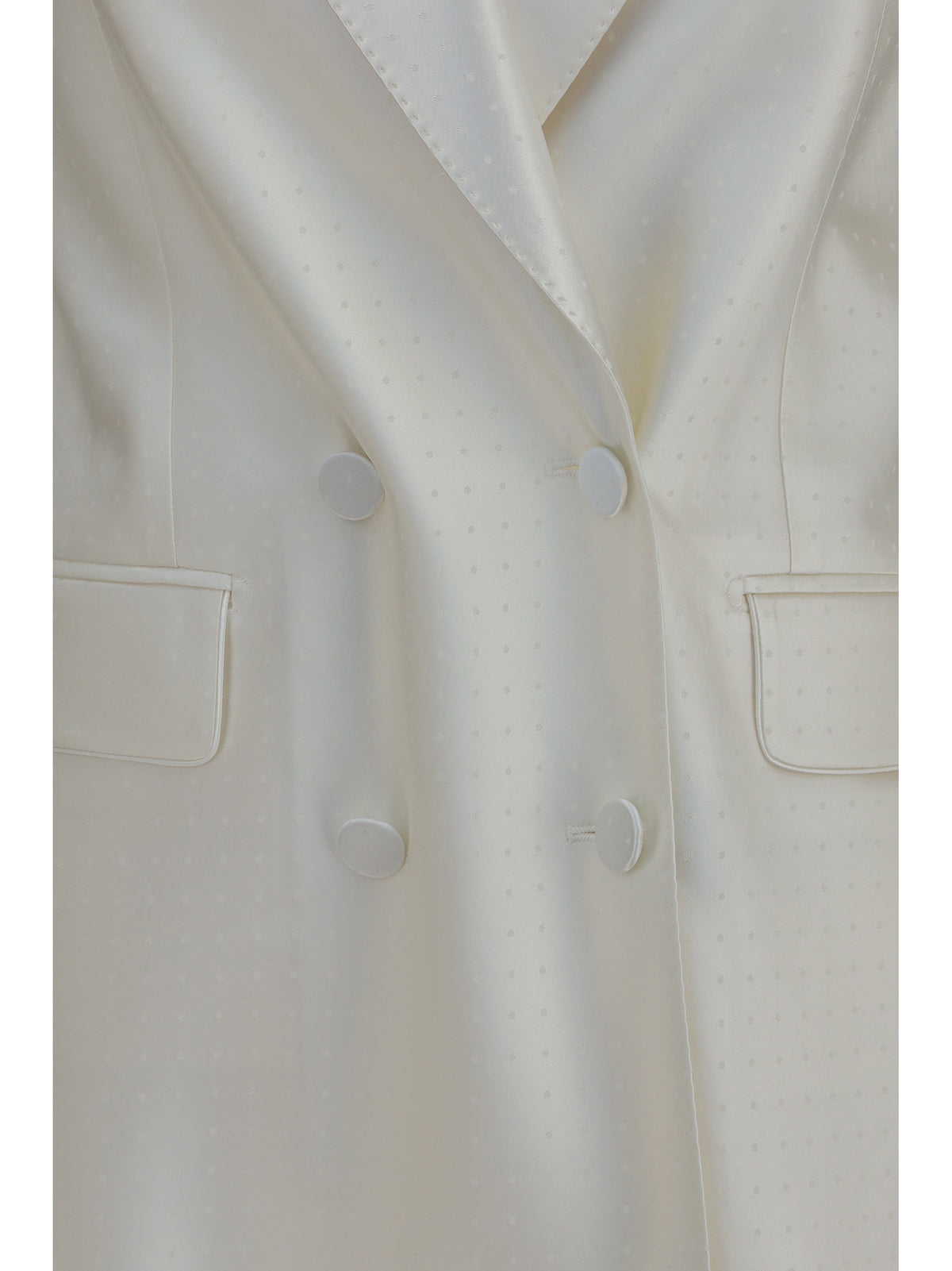 Tom Ford Polka-dot satin double-breasted Blazer - Off White