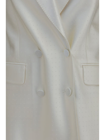 Tom Ford Polka-dot satin double-breasted Blazer - Off White